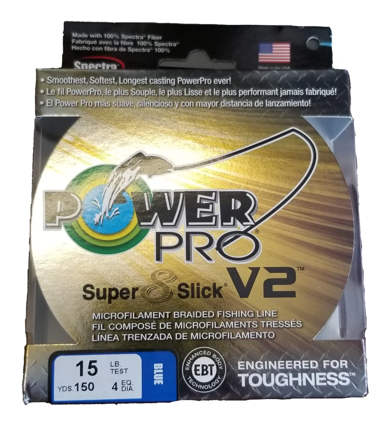 Power Pro Super 8 Slick V2 Blue 15 Lb 150 Yds Braided Fishing Line Power Pro Super 8 Slick V2 Blue 15 Lb 150 Yds Braided Fishing Line