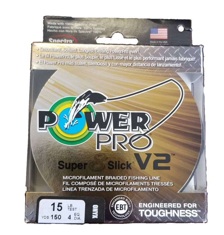 Power Pro Super 8 Slick V2 Onyx 15 Lb 150 Yds Braided Fishing Line Line/Leaders 3 Power Pro Super 8 Slick V2 Onyx 15 Lb 150 Yds Braided Fishing Line Line/Leaders