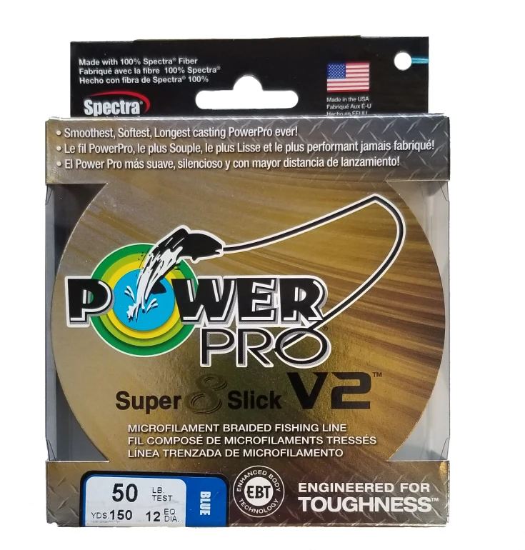 Power Pro Super 8 Slick V2 Blue 50 Lb 150 Yds Braided Fishing Line 3 Power Pro Super 8 Slick V2 Blue 50 Lb 150 Yds Braided Fishing Line