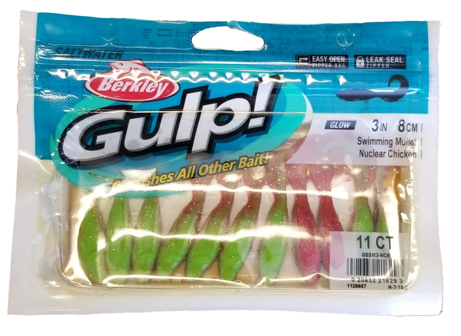 Lures & Bait Berkley Gulp! Swimming Mullet Nuclear Chicken 3" 11pk Lures & Bait Berkley Gulp! Swimming Mullet Nuclear Chicken 3" 11pk