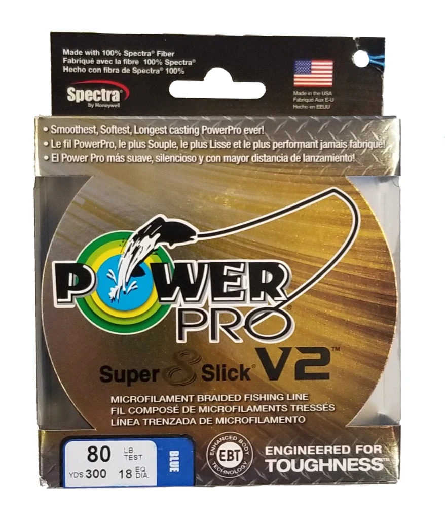 Power Pro Super 8 Slick V2 Blue 80 Lb 300 Yds Braided Fishing Line 3 Power Pro Super 8 Slick V2 Blue 80 Lb 300 Yds Braided Fishing Line