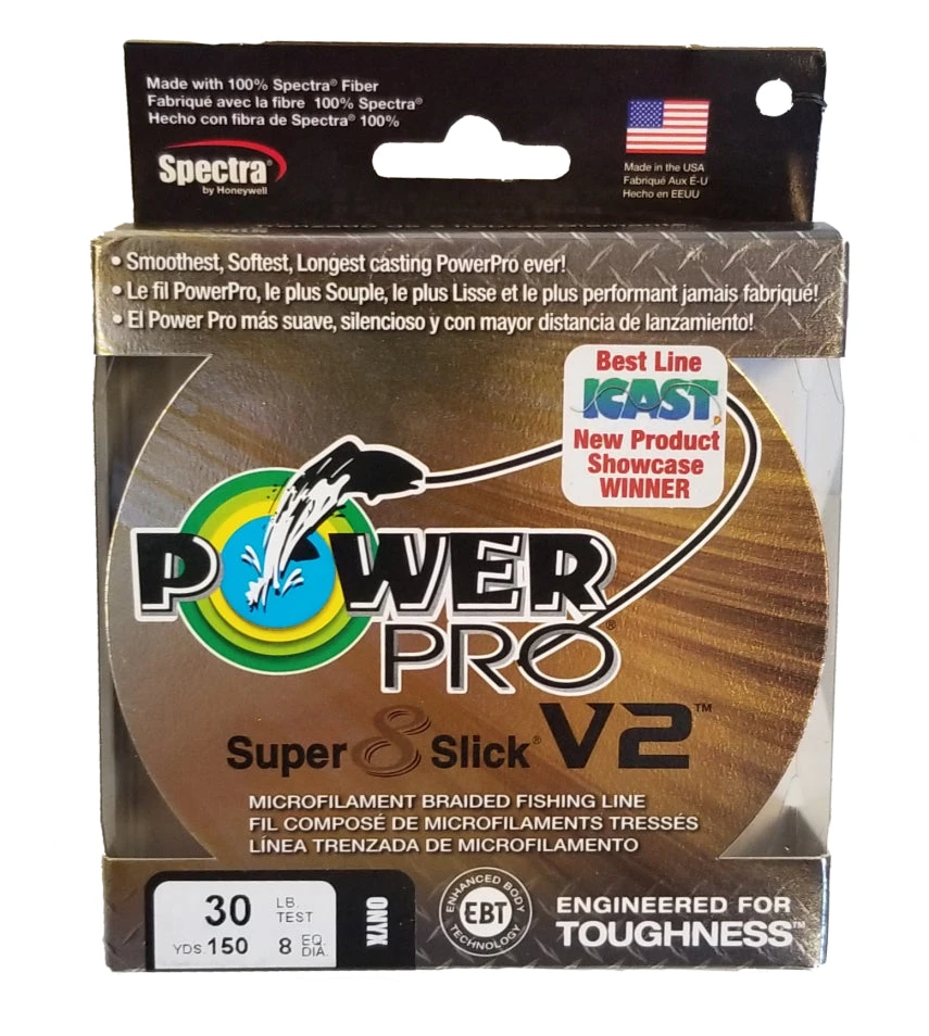Power Pro Super 8 Slick V2 Oynx 30 Lb 150 Yds Braided Fishing Line Line/Leaders 3 Power Pro Super 8 Slick V2 Oynx 30 Lb 150 Yds Braided Fishing Line Line/Leaders