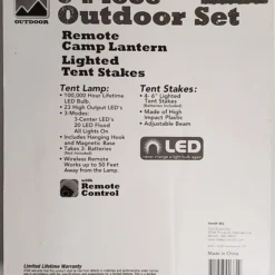 ATAK Outdoor ATAK 5-Piece Outdoor Lighted Tent Stake Set With Remote 382