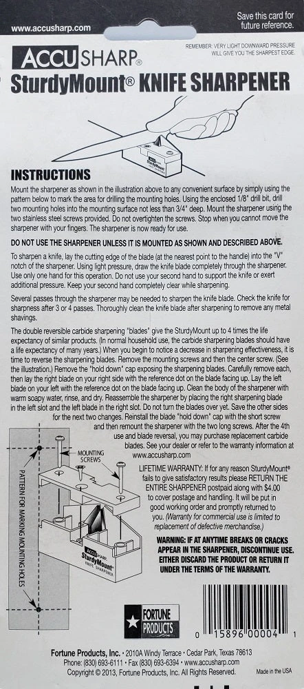 AccuSharp SturdyMount Knife Sharpener 004 Knives And Tools AccuSharp SturdyMount Knife Sharpener 004 Knives And Tools