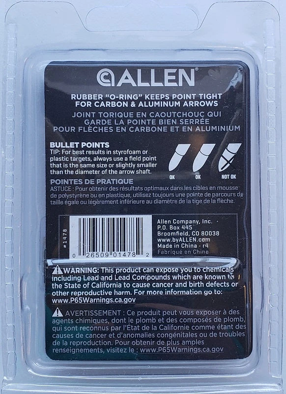 Allen Stay-Tight Bullet Points 1478 Archery Allen Stay-Tight Bullet Points 1478 Archery