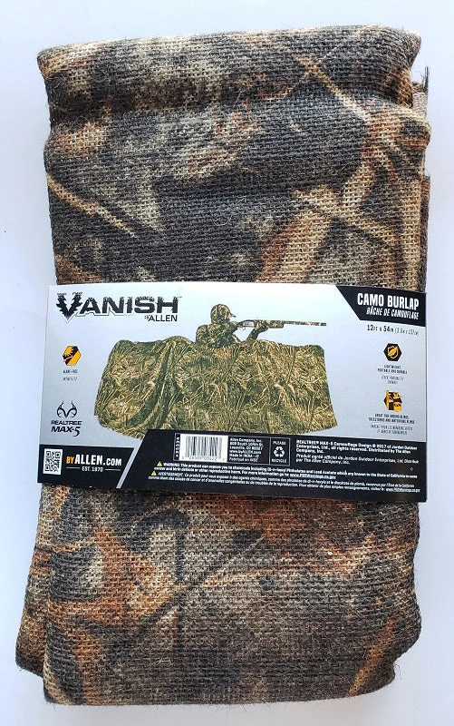 Allen Vanish Camo Burlap 12ft X 54in Realtree Max-5 25334 Hunting Allen Vanish Camo Burlap 12ft X 54in Realtree Max-5 25334 Hunting