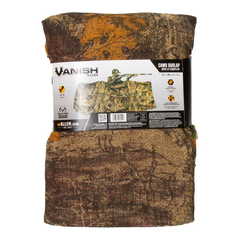 Allen Vanish Camo Burlap 12' X 56" Realtree Edge 25313 Hunting Allen Vanish Camo Burlap 12' X 56" Realtree Edge 25313 Hunting