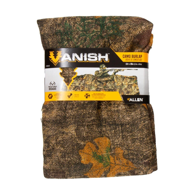 Allen Vanish Camo Burlap 12' X 56" Realtree Edge 25313 Hunting Allen Vanish Camo Burlap 12' X 56" Realtree Edge 25313 Hunting