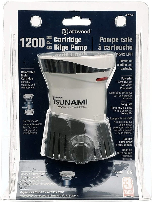 Marine Attwood 1200 GPH Cartridge Bilge Pump 4612-7 5 Marine Attwood 1200 GPH Cartridge Bilge Pump 4612-7