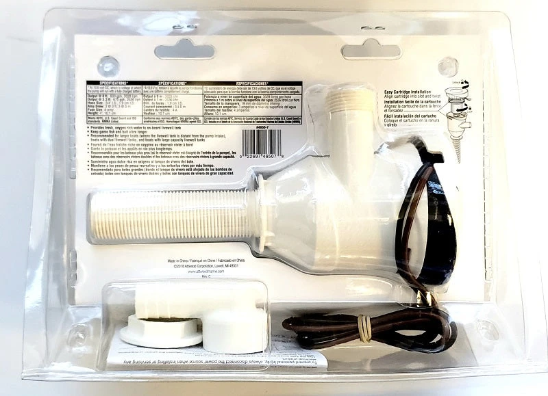 Attwood 800GPH Cartridge Aerator Pump 4650-7 5 Attwood 800GPH Cartridge Aerator Pump 4650-7