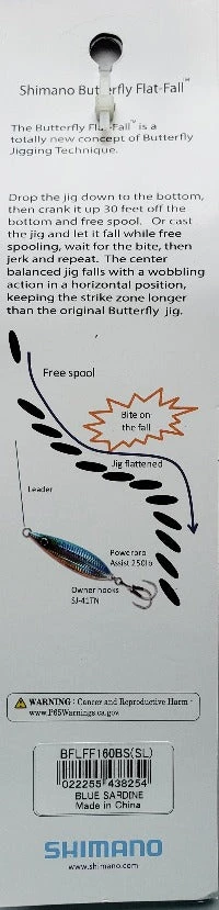 Lures & Bait Shimano Butterfly Flat Fall Jig Blue Sardine Lures & Bait Shimano Butterfly Flat Fall Jig Blue Sardine