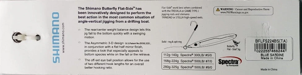 Lures & Bait Shimano Butterfly Flat-Side Jig Blue Sardine Lures & Bait Shimano Butterfly Flat-Side Jig Blue Sardine