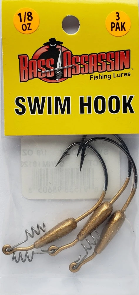 Bass Assassin Gold Swim Hook 1/8oz 3ct SWIM18123 Bass Assassin Gold Swim Hook 1/8oz 3ct SWIM18123