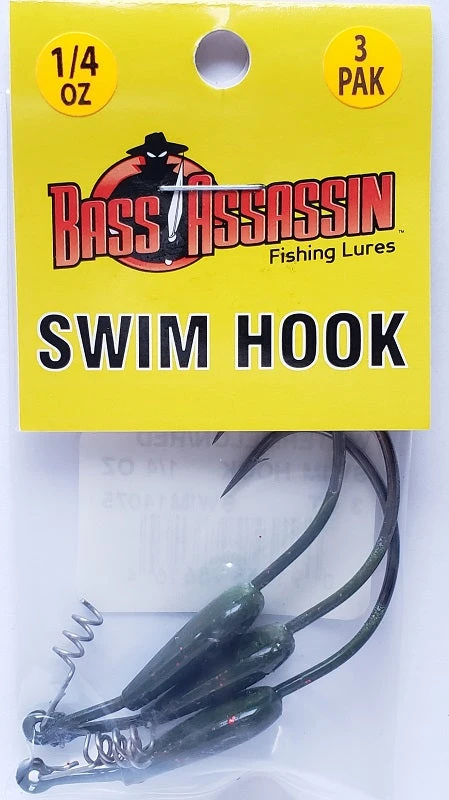 Bass Assassin Watermelon/Red Swim Hook 1/4oz 3ct SWIM14075 Hooks/Jig Heads 3 Bass Assassin Watermelon/Red Swim Hook 1/4oz 3ct SWIM14075 Hooks/Jig Heads