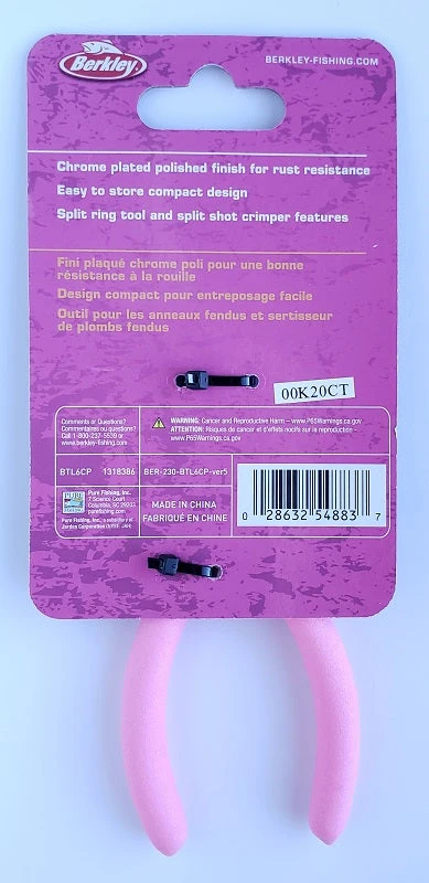 Berkley 6" Chrome/Pink Pliers 1318386 5 Berkley 6" Chrome/Pink Pliers 1318386