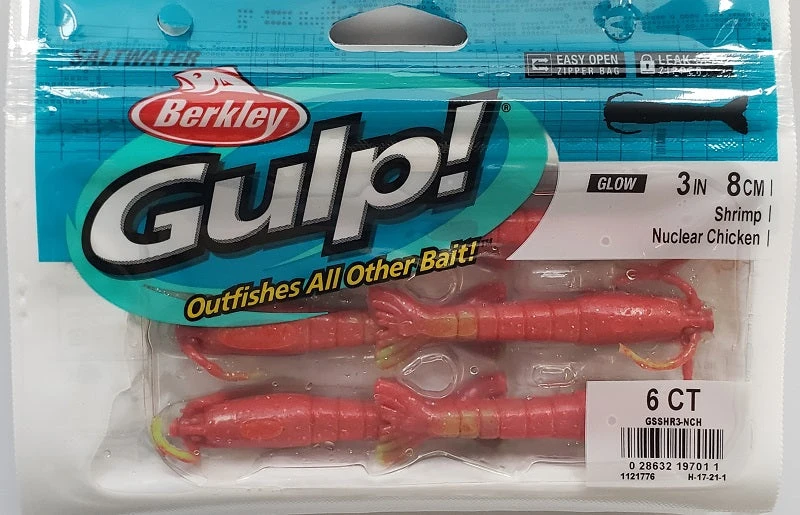 Berkley Gulp! Shrimp Nuclear Chicken 3" 6pk Lures & Bait 4 Berkley Gulp! Shrimp Nuclear Chicken 3" 6pk Lures & Bait