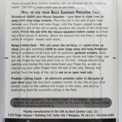 Buck Gardner's Predator Call Triple Threat Pack KIT-PRED-CC Game Calls