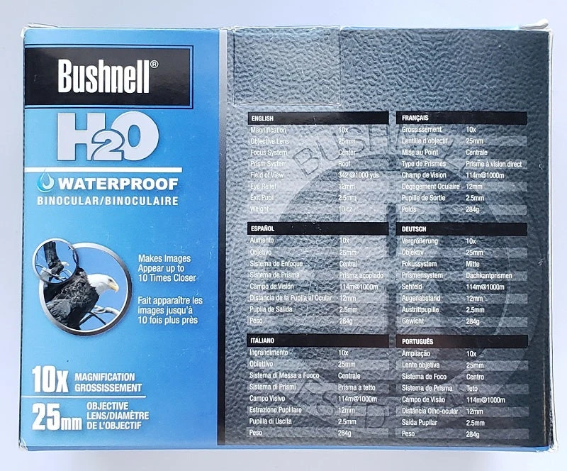 Bushnell H2O Waterproof 10x25 Compact Binocular 130105 Beach & Pool Bushnell H2O Waterproof 10x25 Compact Binocular 130105 Beach & Pool