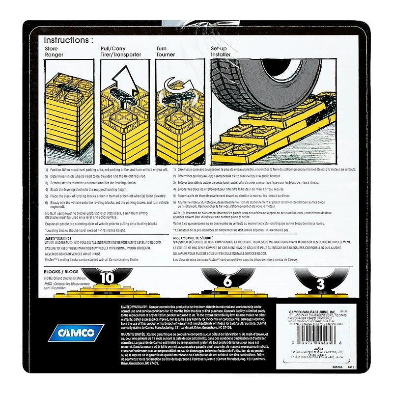 Camco FasTen Leveling Blocks 44512 RV And Camping 4 Camco FasTen Leveling Blocks 44512 RV And Camping