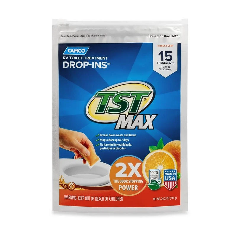 Camco RV Toilet Treatment Drop-ins TST Max 15pk 41189 Camco RV Toilet Treatment Drop-ins TST Max 15pk 41189