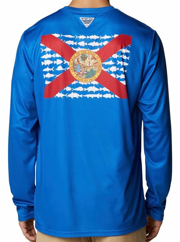 Columbia Sportswear Columbia Men's Terminal Tackle PFG State Fish Flag™ L/S Vivid Blue Columbia Sportswear Columbia Men's Terminal Tackle PFG State Fish Flag™ L/S Vivid Blue