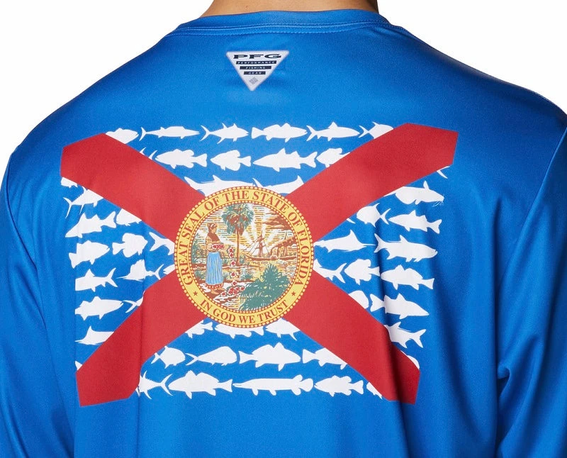 Columbia Sportswear Columbia Men's Terminal Tackle PFG State Fish Flag™ L/S Vivid Blue Columbia Sportswear Columbia Men's Terminal Tackle PFG State Fish Flag™ L/S Vivid Blue