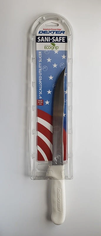 Dexter Russell Knives And Tools Dexter Sani-Safe 9" Scalloped Utility Slicer S142-9SC-PCP 4 Dexter Russell Knives And Tools Dexter Sani-Safe 9" Scalloped Utility Slicer S142-9SC-PCP