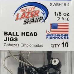 Eagle Claw Ball Head Jigs 1/8oz 10pk Black 5 Eagle Claw Ball Head Jigs 1/8oz 10pk Black