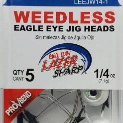 Eagle Claw Weedless Eagle Eye Jig Heads 1/4oz 5pk Pearl LEEJW14-1