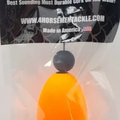 Four Horsemen Tackle Oval Popper Cork Orange 2-1/2