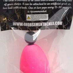 Four Horsemen Tackle Oval Popper Cork Pink 2-1/2