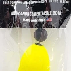 Four Horsemen Tackle Oval Popper Cork Yellow 2-1/2" 1pk Floats & Corks