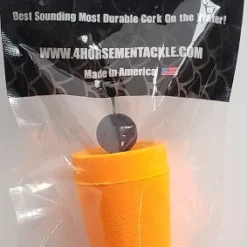 Floats & Corks Four Horsemen Tackle Concave Popper Cork Orange 3" 1pk 6 Floats & Corks Four Horsemen Tackle Concave Popper Cork Orange 3