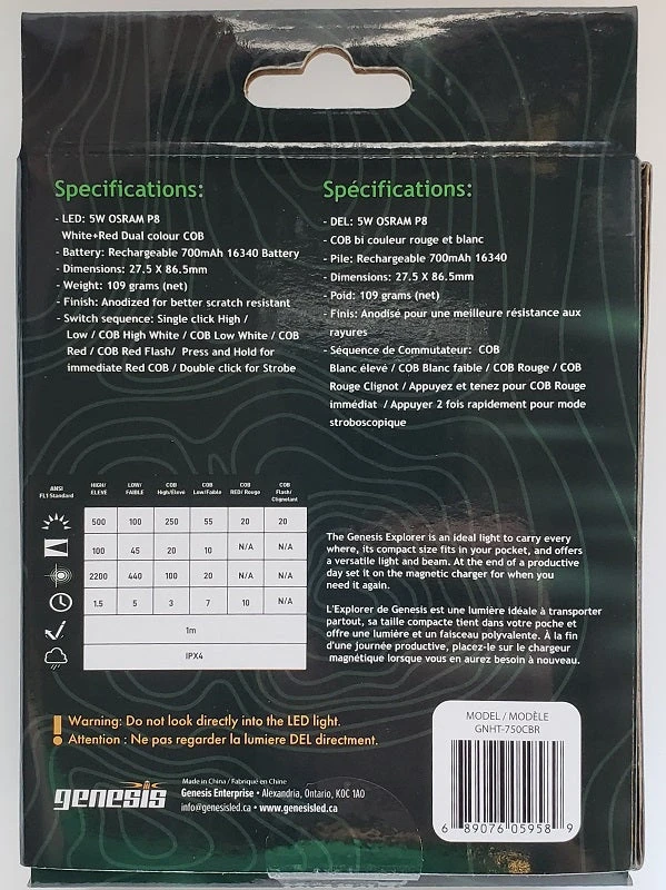 Genesis Explorer 500 Lumens Headlamp GNHT-750CBR RV And Camping Genesis Explorer 500 Lumens Headlamp GNHT-750CBR RV And Camping