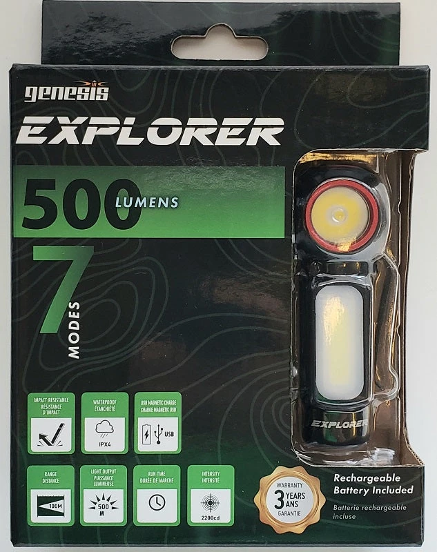 Genesis Explorer 500 Lumens Headlamp GNHT-750CBR RV And Camping Genesis Explorer 500 Lumens Headlamp GNHT-750CBR RV And Camping