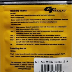 Gold Tip Premium Arrow Components NOCK246WH12 7 Gold Tip Premium Arrow Components NOCK246WH12