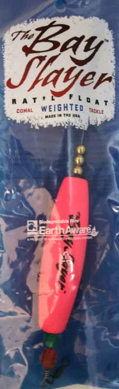 Floats & Corks Comal Bay Slayer Cigar Rattle Float 3" Pink 4 Floats & Corks Comal Bay Slayer Cigar Rattle Float 3" Pink