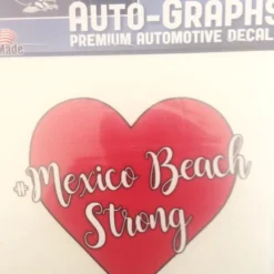 Auto-Graphs Decals Mexico Beach Strong Large Heart Decal