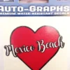 Auto-Graphs Mexico Beach Small Heart Decal Decals