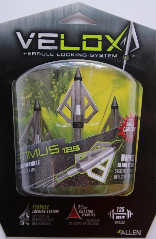 Archery Allen Velox Optimus 125 Fixed 3 Blade Broadhead 14625 3 Archery Allen Velox Optimus 125 Fixed 3 Blade Broadhead 14625
