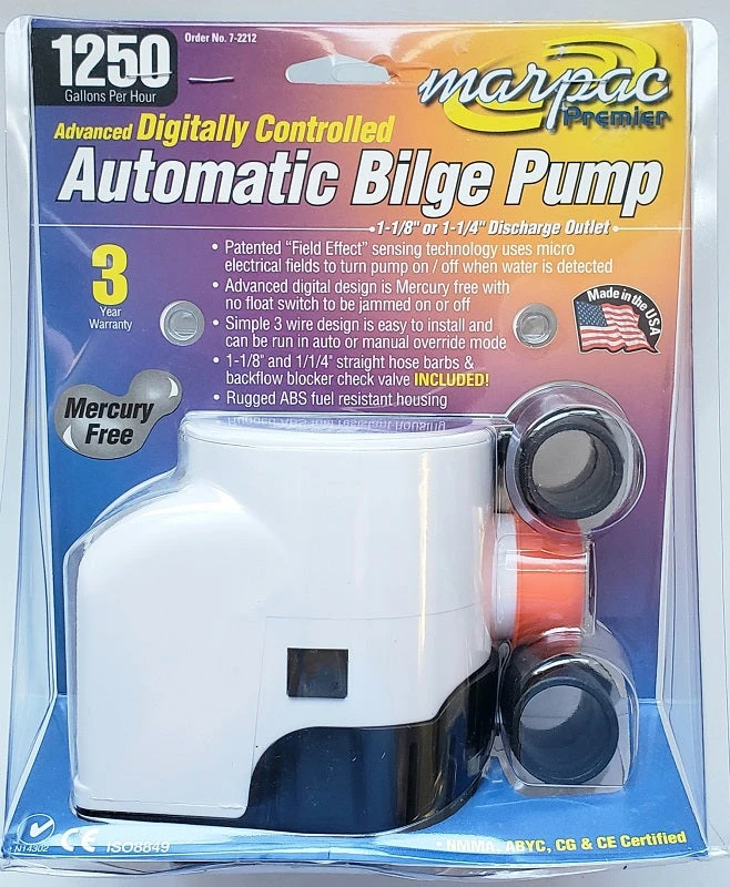 Marpac Digitally Controlled Automatic Bilge Pump 1250GPH 7-2212 Marine 3 Marpac Digitally Controlled Automatic Bilge Pump 1250GPH 7-2212 Marine