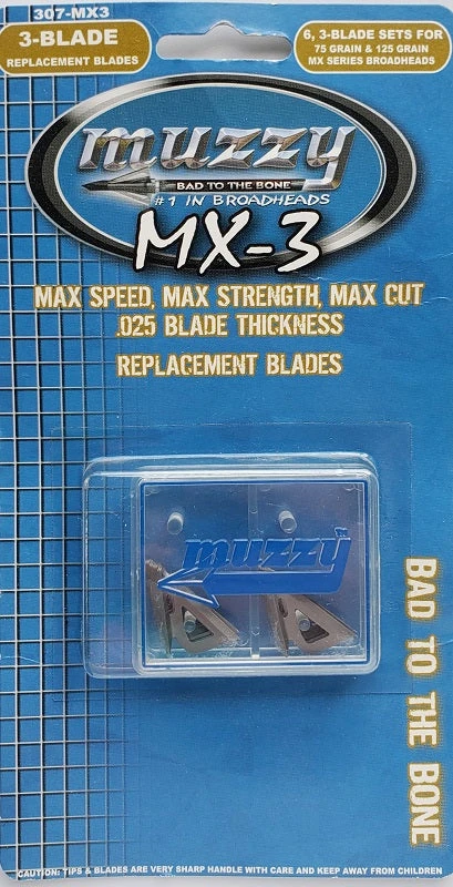 Archery Muzzy 3-Blade 125grain MX-3 Replacement Blades #307-MX-3 Archery Muzzy 3-Blade 125grain MX-3 Replacement Blades #307-MX-3