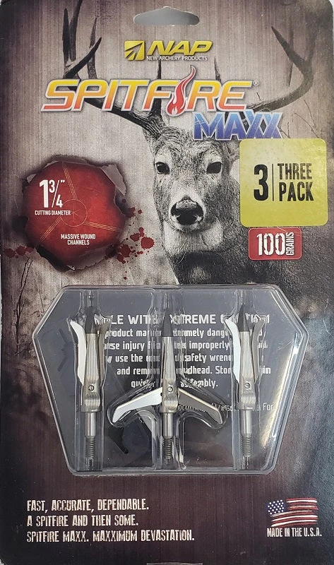 New Archery NAP Spitfire Maxx Mechanical Broadheads 60-798 3 New Archery NAP Spitfire Maxx Mechanical Broadheads 60-798