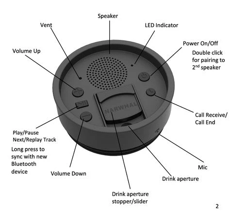 Beach & Pool Narwhal Bluetooth Speaker Lid 4 Beach & Pool Narwhal Bluetooth Speaker Lid