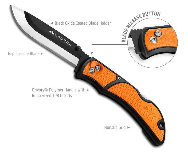 Outdoor Edge Razor-Lite EDC Orange Knife Knives And Tools Outdoor Edge Razor-Lite EDC Orange Knife Knives And Tools