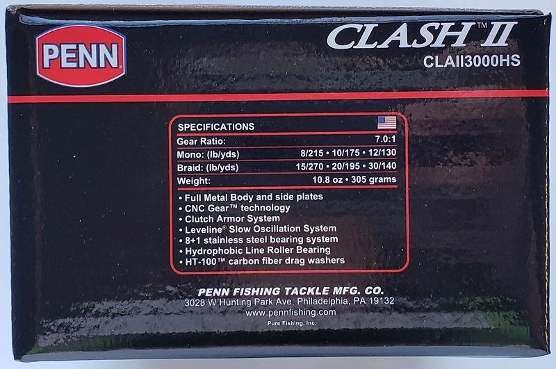 Penn Clash II 3000HS High Speed Spinning Reel Reels 5 Penn Clash II 3000HS High Speed Spinning Reel Reels