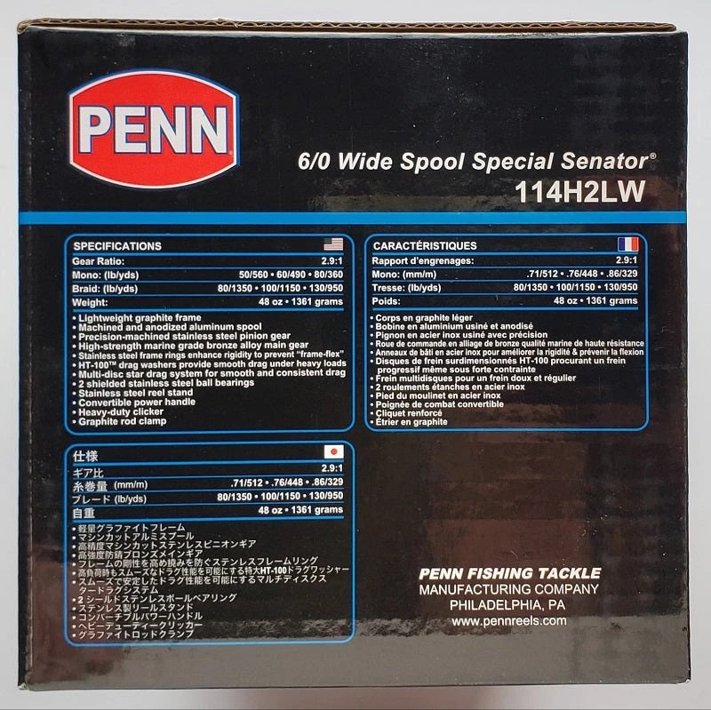 Reels Penn Special Senator 6/0 Wide Spool Reel 114H2LW 6 Reels Penn Special Senator 6/0 Wide Spool Reel 114H2LW