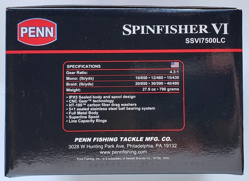 Penn Spinfisher VI 7500LC Spinning Reel 8 Penn Spinfisher VI 7500LC Spinning Reel