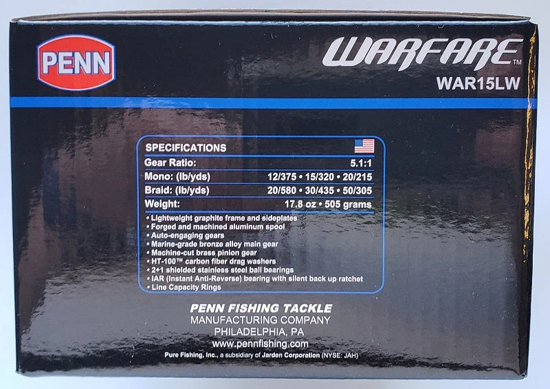 Reels Penn Warfare Level Wind Reel WAR15LW 7 Reels Penn Warfare Level Wind Reel WAR15LW