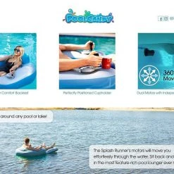 PoolCandy SplashRunner Motorized Pool Lounger PC4025SR Beach & Pool
